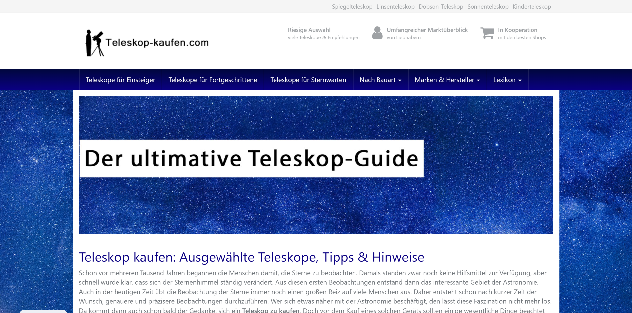 Teleskop-Kaufen.com: Ratgeber für Teleskope