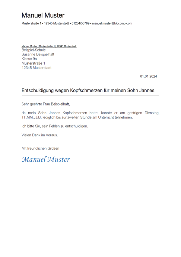 Wie Schreibt Man Entschuldigung Für Die Schule Entschuldigung Schule: Vorlagen & Muster