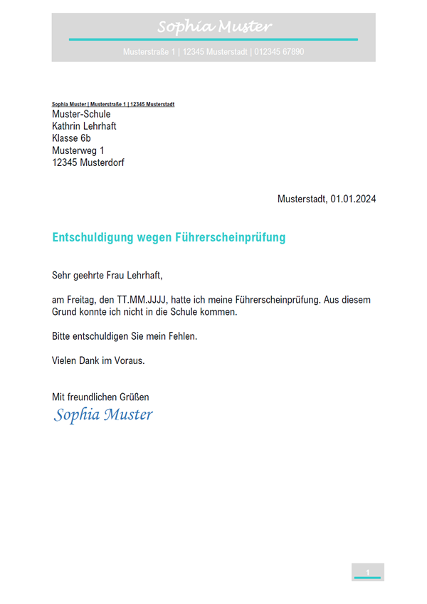 Entschuldigung Für Die Schule Sport Entschuldigung Schule: Vorlagen & Muster