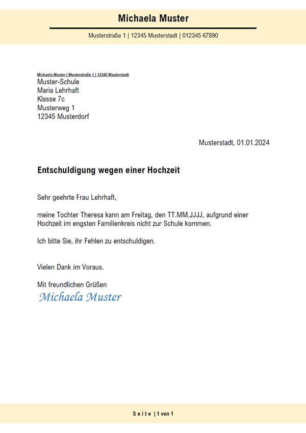 Antrag Auf Verbleib In Der Schule Nach Umzug Entschuldigung Schule: Vorlagen & Muster