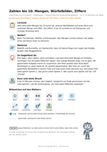 Vorschau Seite 1: Zahlen bis 10 – Anleitungsblatt